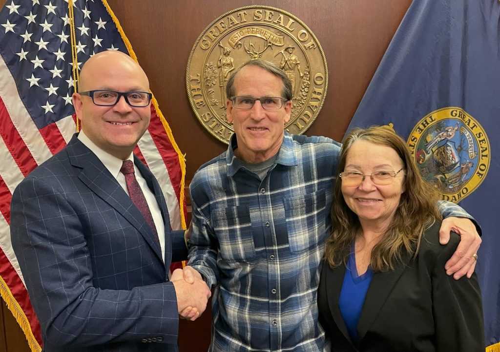 Steve and Margie Keyser with Idaho Secretary of State Phil McGrane